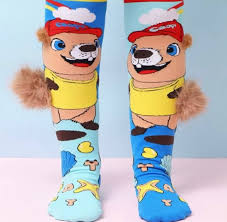 Crazy Socks Fluffy Tail Beaver 3D Socks Crazy Socks Yallatoys