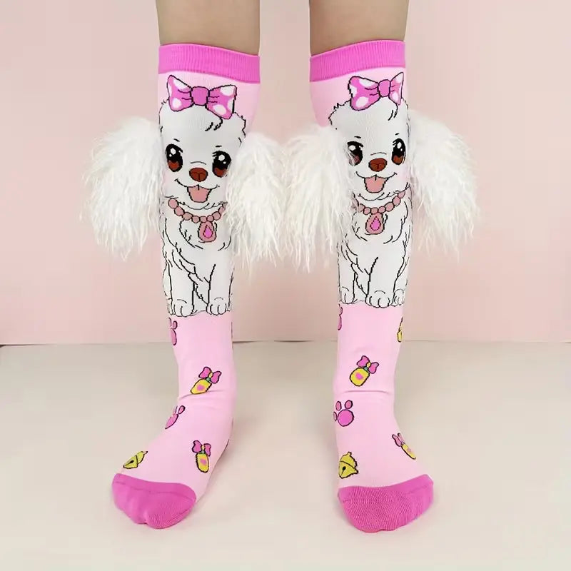 Crazy Socks Puppy Pattern And Ear Decor 3D Socks Crazy Socks Yallatoys