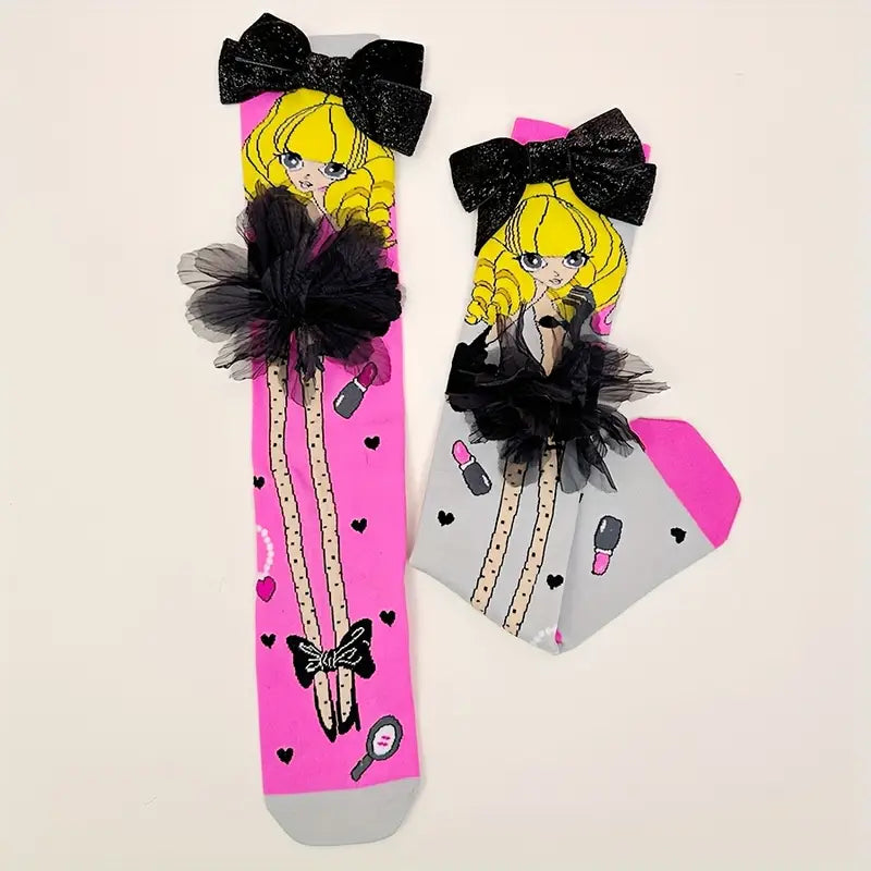 Crazy Socks Fashion Doll Tutu Bow 3D Socks Crazy Socks Yallatoys