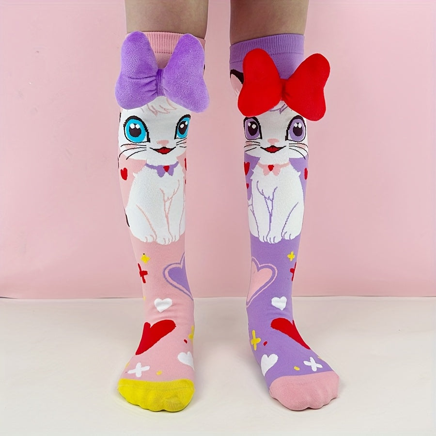 Crazy Socks Cat Plush Bow 3D Socks Crazy Socks Yallatoys