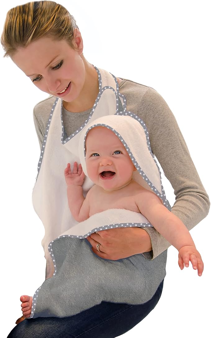 Cuddledry Hands Free Baby Bath Towel Grey Cuddledry Yallatoys