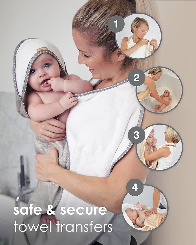 Cuddledry Hands Free Baby Bath Towel Grey Cuddledry Yallatoys