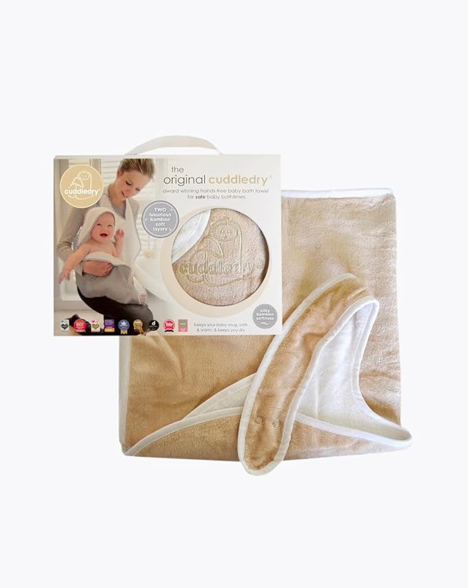 Cuddledry Hands Free Baby Bath Towel Oatmeal Cuddledry Yallatoys