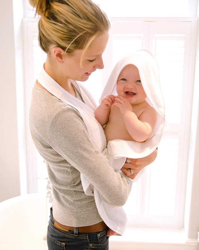 Cuddledry Hands Free Baby Bath Towel White Cuddledry Yallatoys