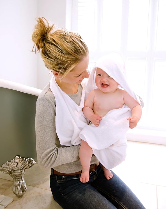 Cuddledry Hands Free Baby Bath Towel White Cuddledry Yallatoys