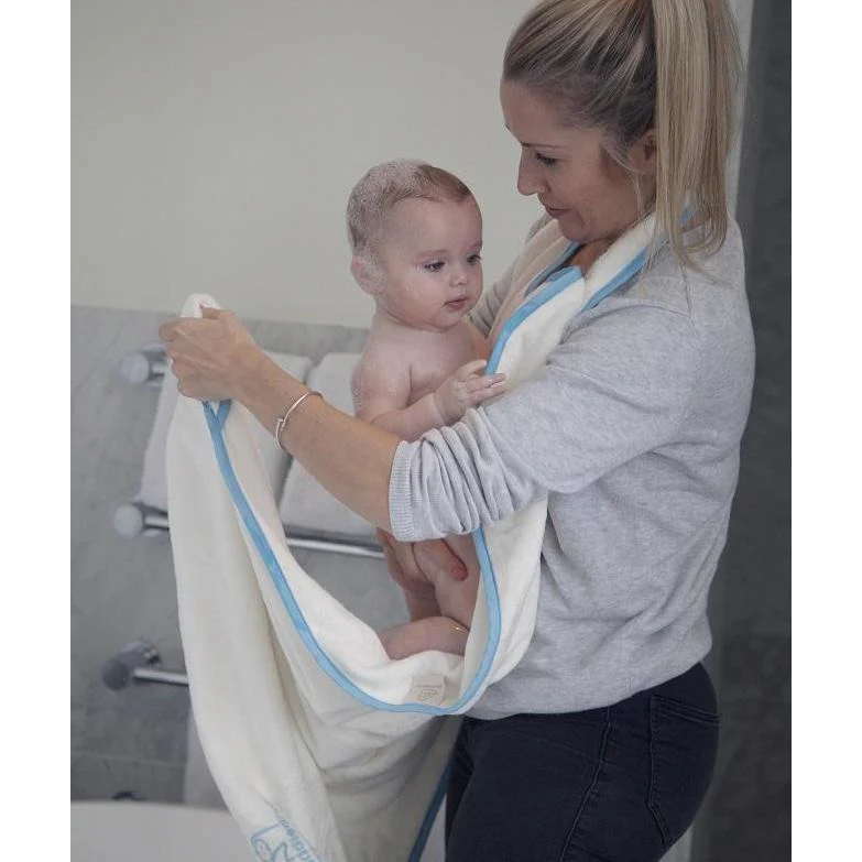 Cuddledry Handsfree Baby Towel Blue Edge Cuddledry Yallatoys