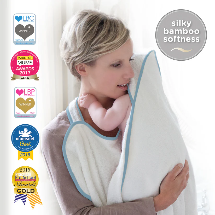 Cuddledry Handsfree Baby Towel Blue Edge Cuddledry Yallatoys