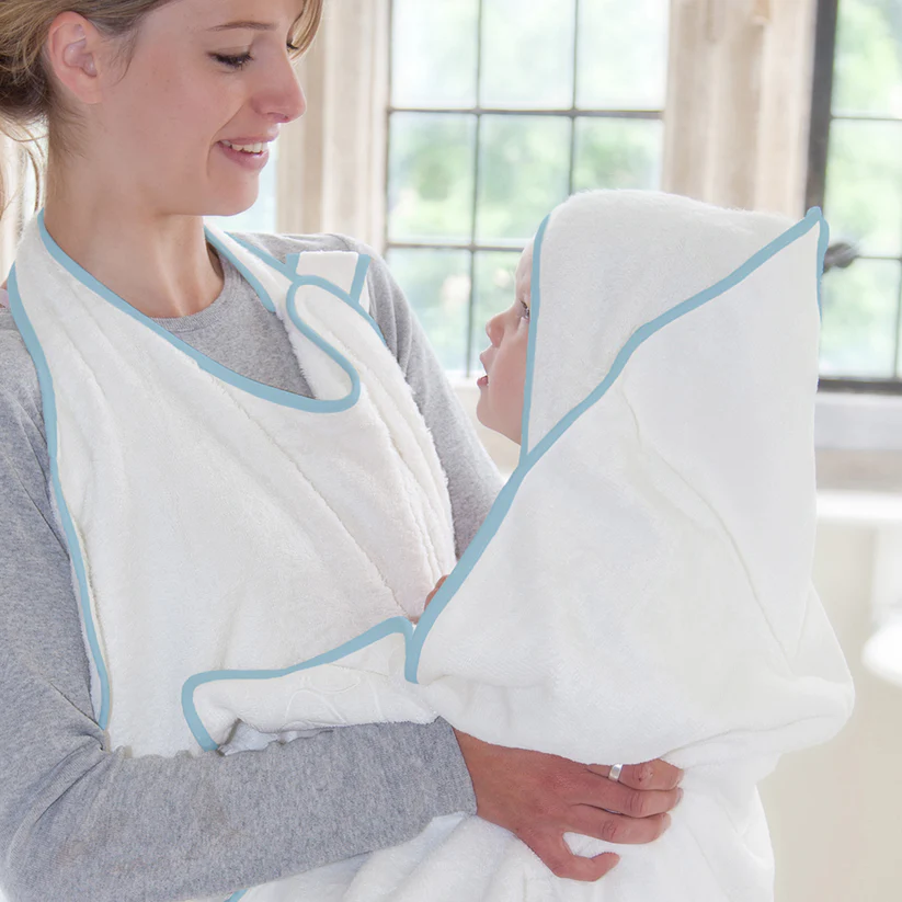Cuddledry Handsfree Baby Towel Blue Edge Cuddledry Yallatoys