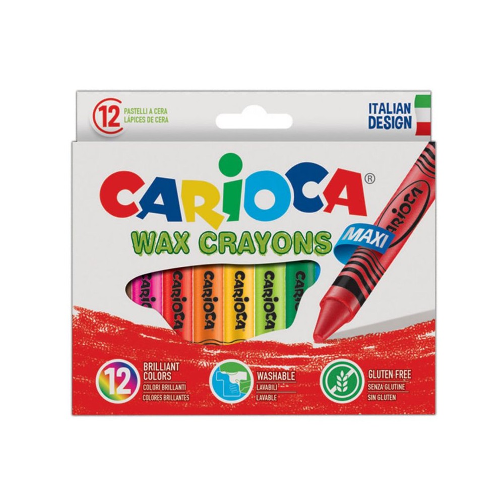Carioca Maxi Wax Crayons 12pcs Set