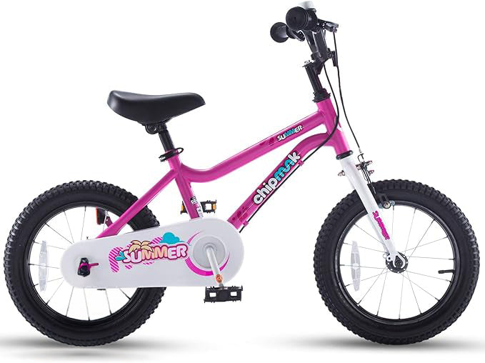 Chipmunk pink and white bicycle for kids