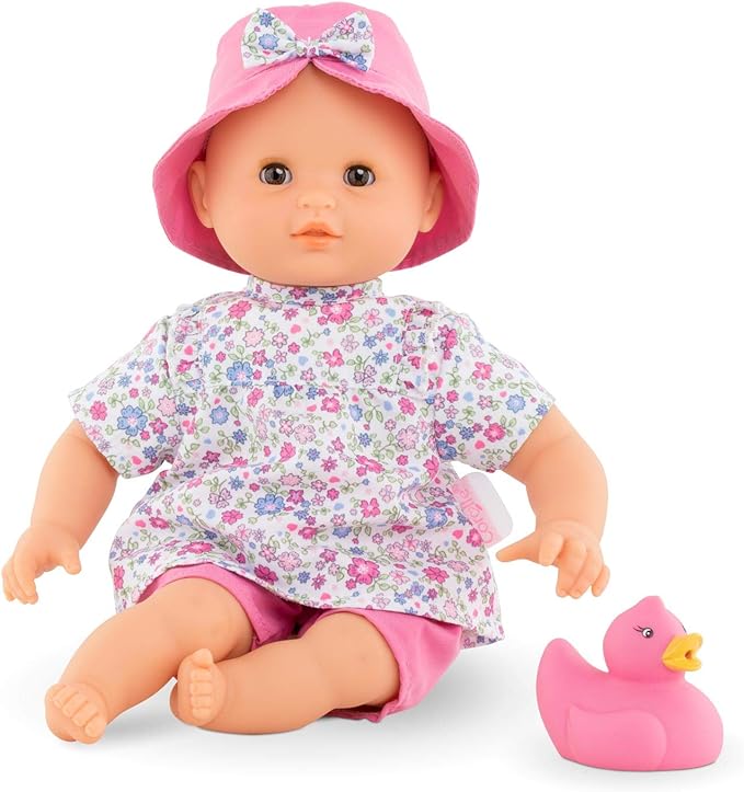Corolle Floral Coralie bath baby doll with duck toy