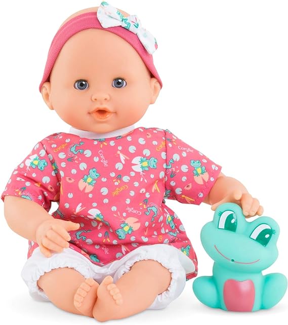 Corolle Oceane bath baby doll with rubber frog toy