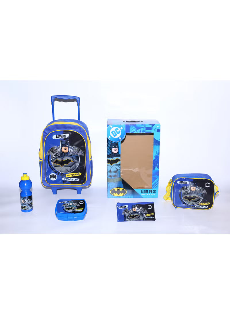DC Batman 5 In 1 Value Pack Trolley Bag 16 Inch