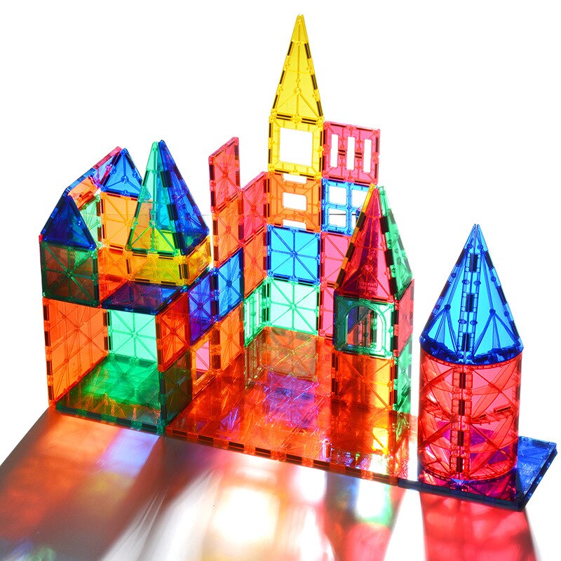 DIY Magnetic Tiles Construction Kit (145 Pcs)