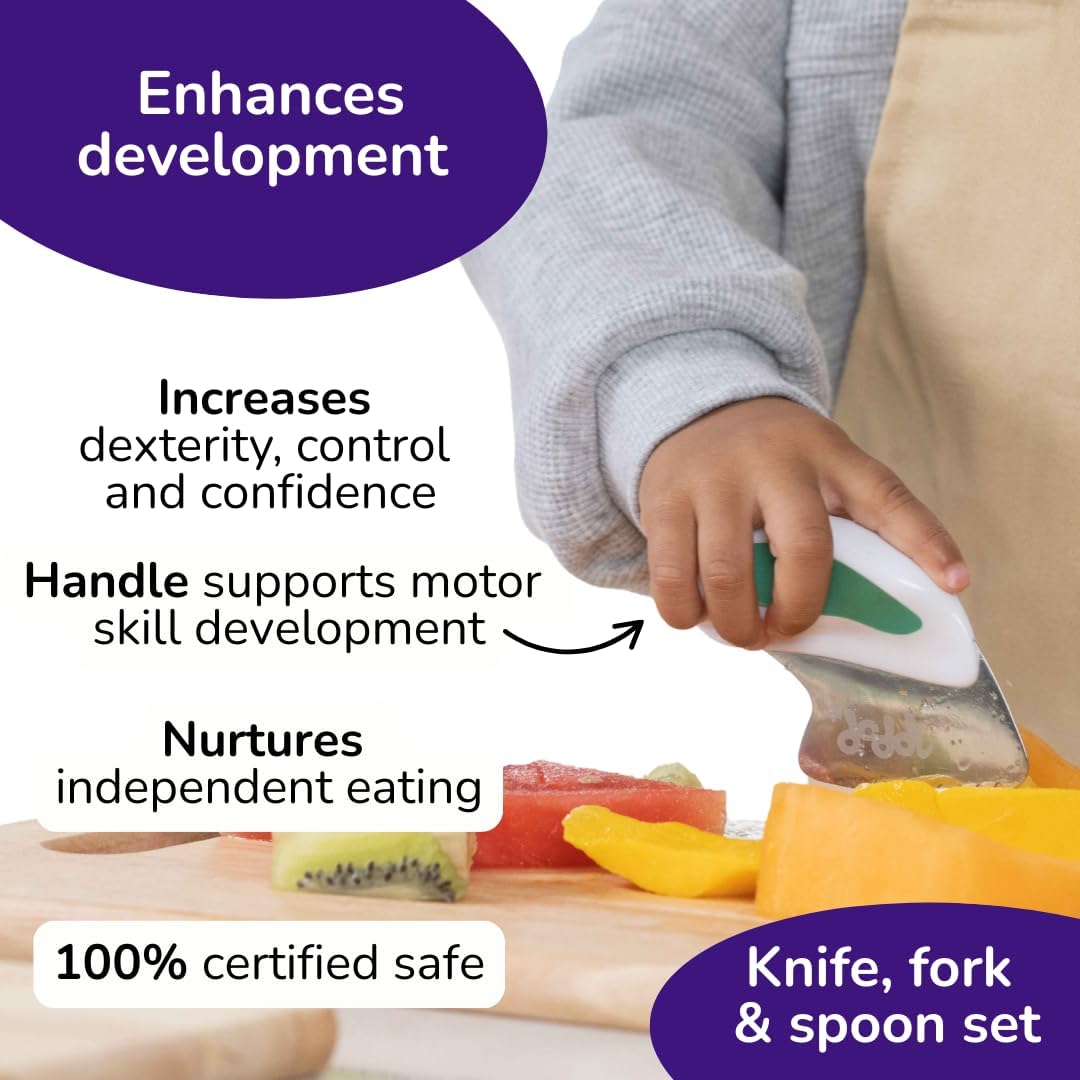 Doddl Toddler Cutlery Set 3Pcs - Fresh Green