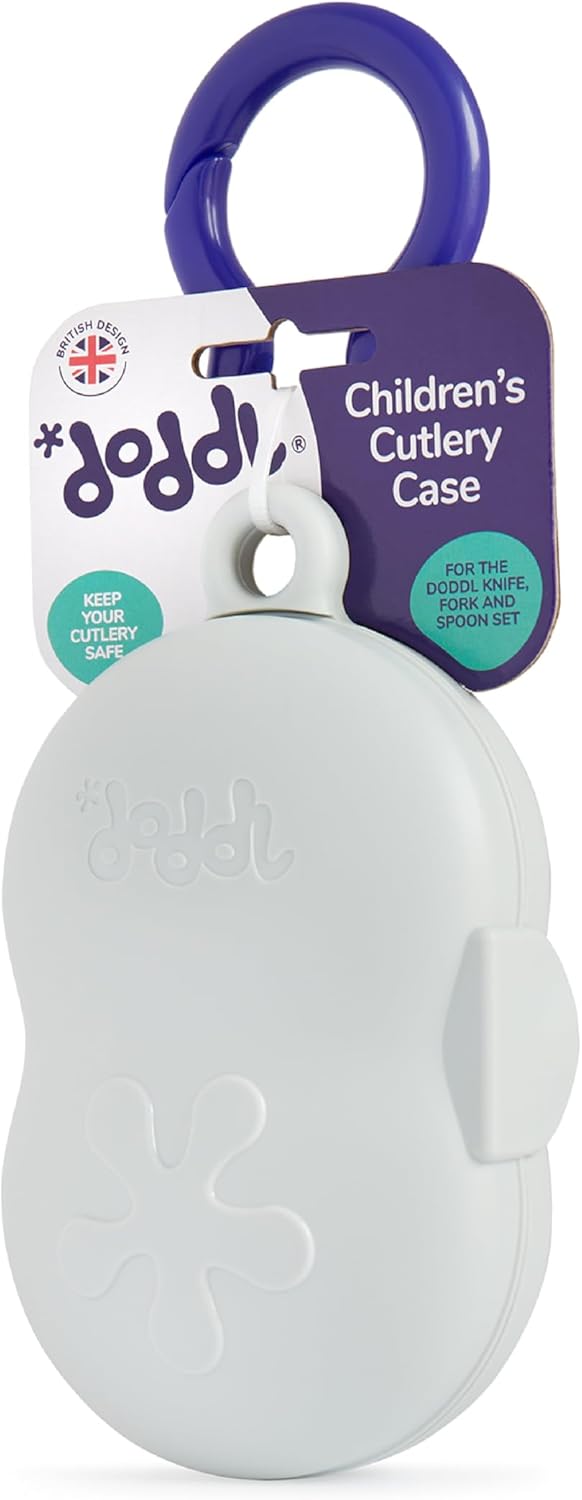 Doddl Toddler Cutlery Travel Case for 2 Piece and 3 Piece - Cool Grey