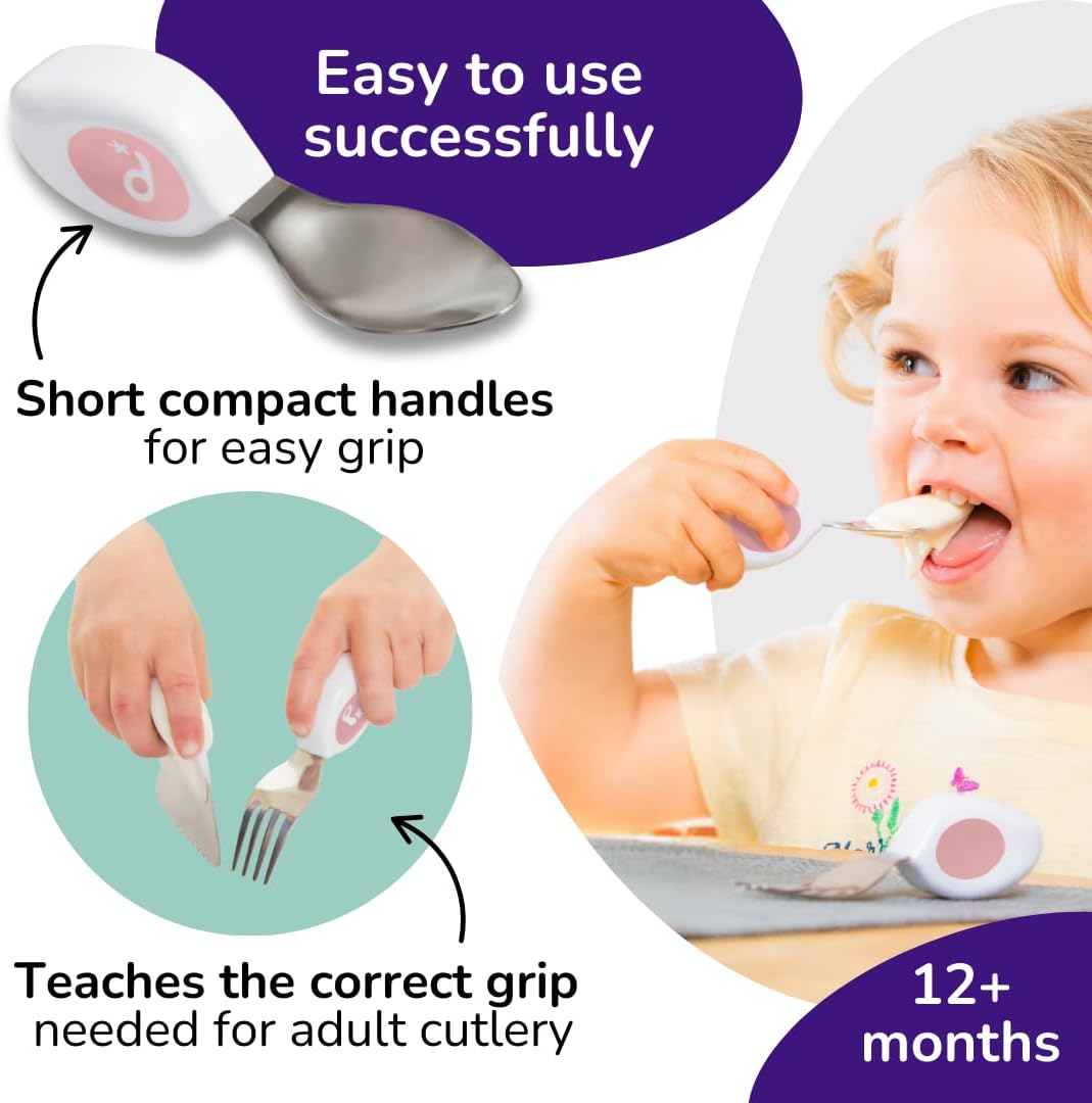 Doddl Toddler Cutlery Set 3Pcs - Dusky Rose