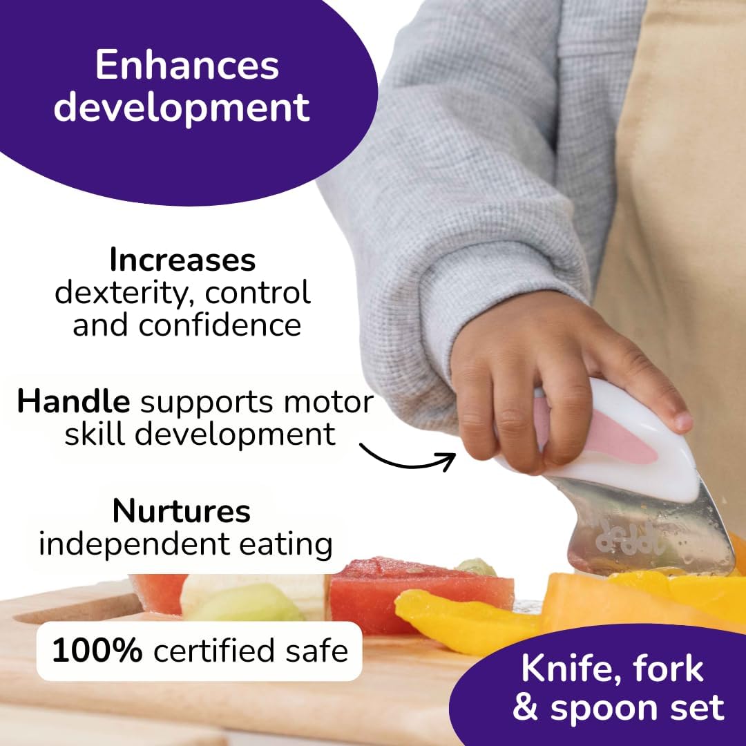 Doddl Toddler Cutlery Set 3Pcs - Dusky Rose