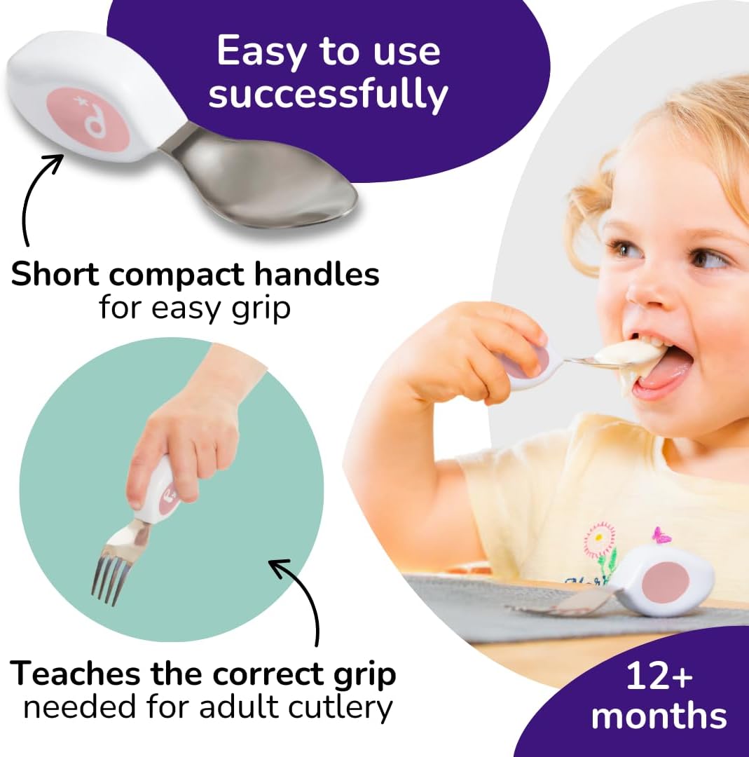 Doddl Toddler Cutlery Set 2Pcs - Dusky Rose