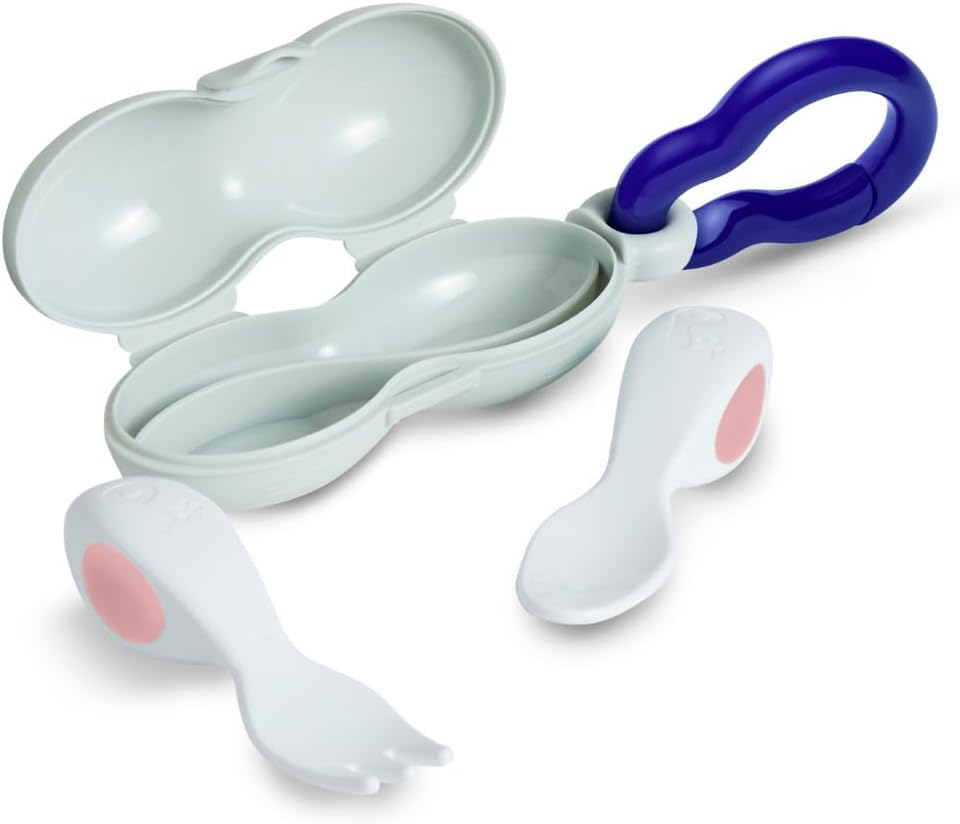 Doddl Baby Cutlery Set and Case- Dusky Rose