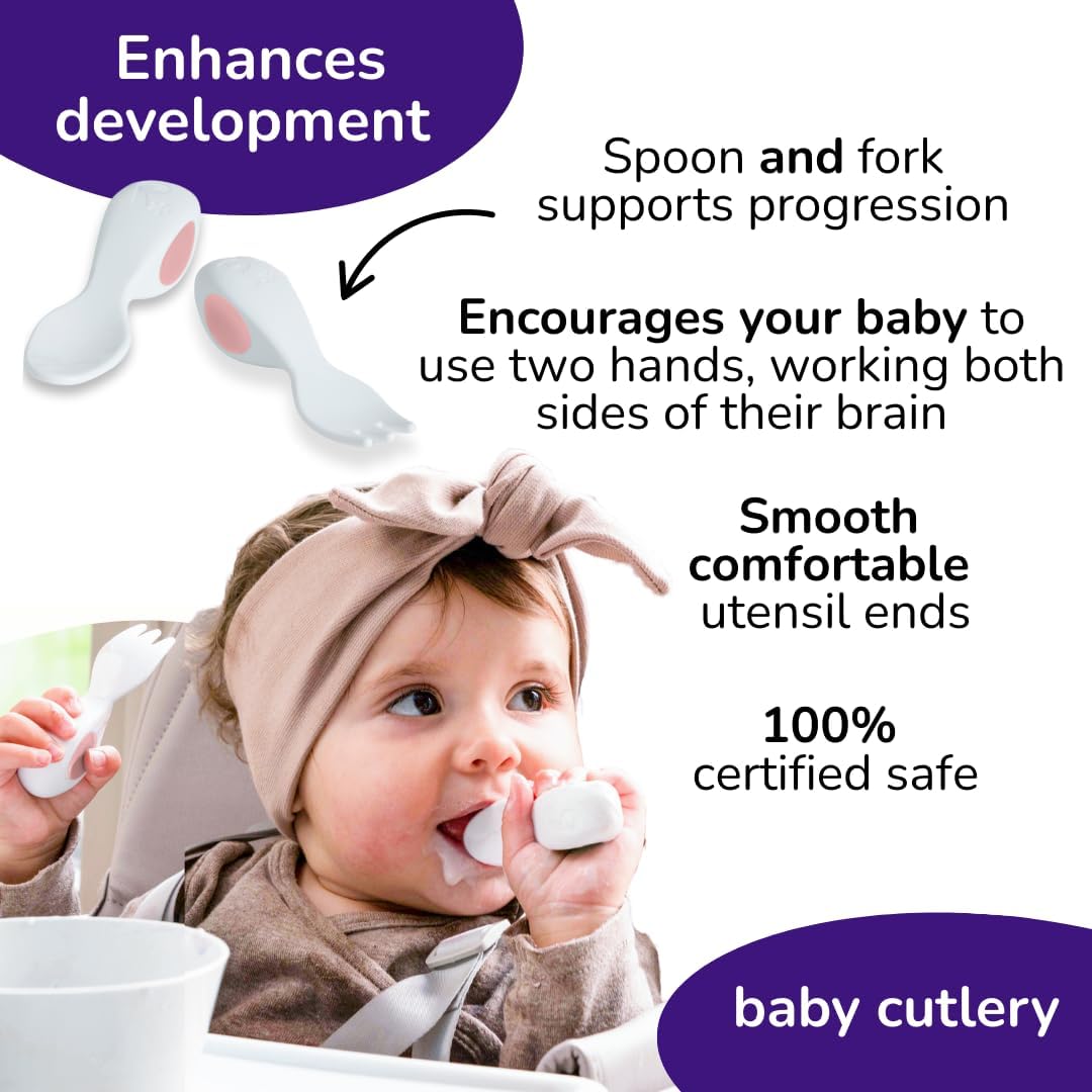 Doddl Baby Cutlery Set and Case- Dusky Rose