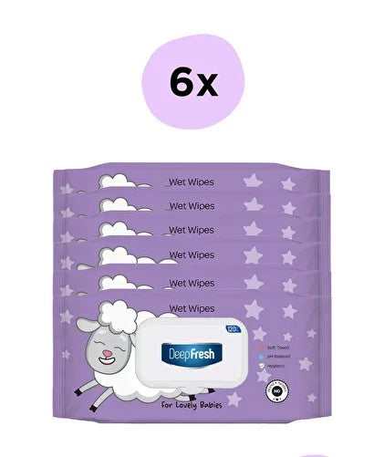 Deep Fresh Lovely Babies Wet Wipes 15Pcs 6 Pack Lamb Deep Fresh Yallatoys
