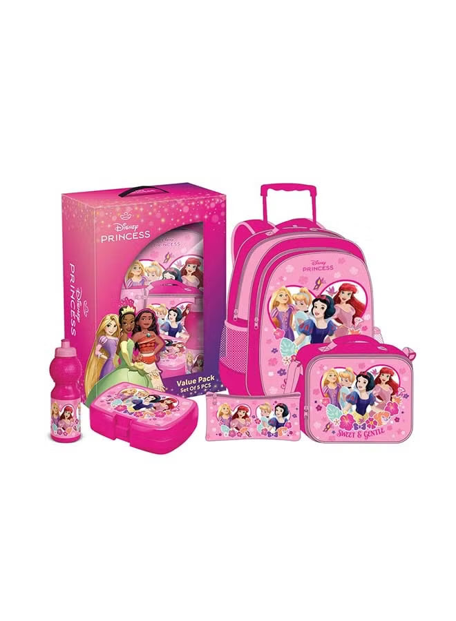 Disney Princess 5 In 1 Value Pack Trolley Bag 16 Inch