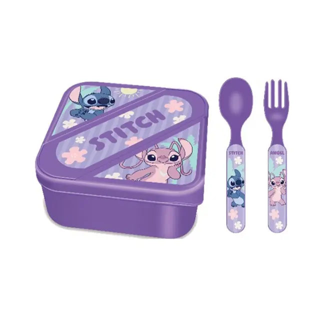 Disney Stitch Lunch Box with Cutlery