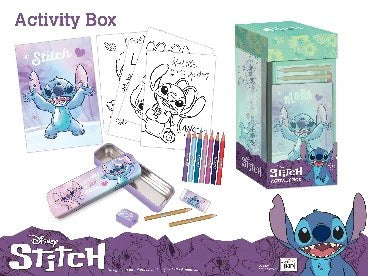 Disney Stitch Coloring Set With Metal Pencil Case