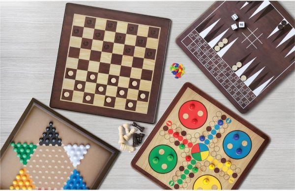 Deluxe Wooden Multi-Game Center Box