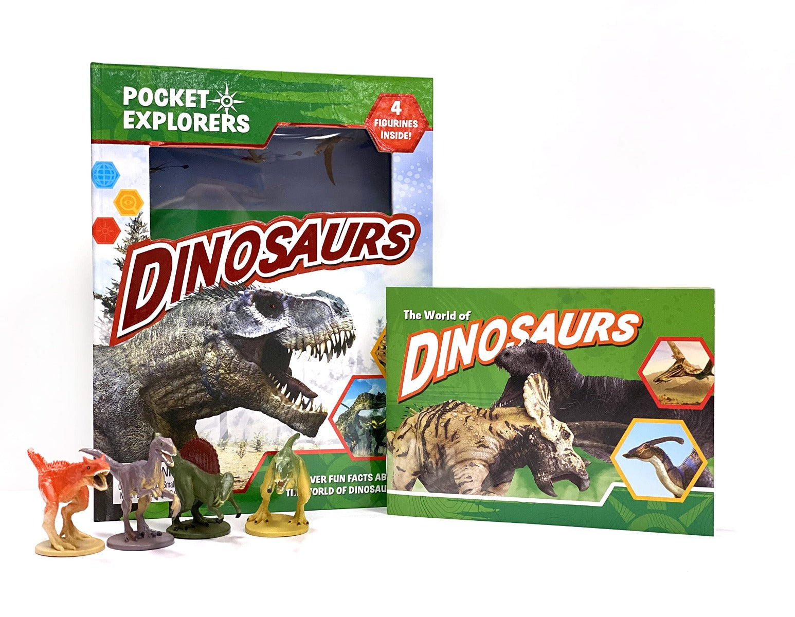 Dinosaurs Pocket Explorers book and figures