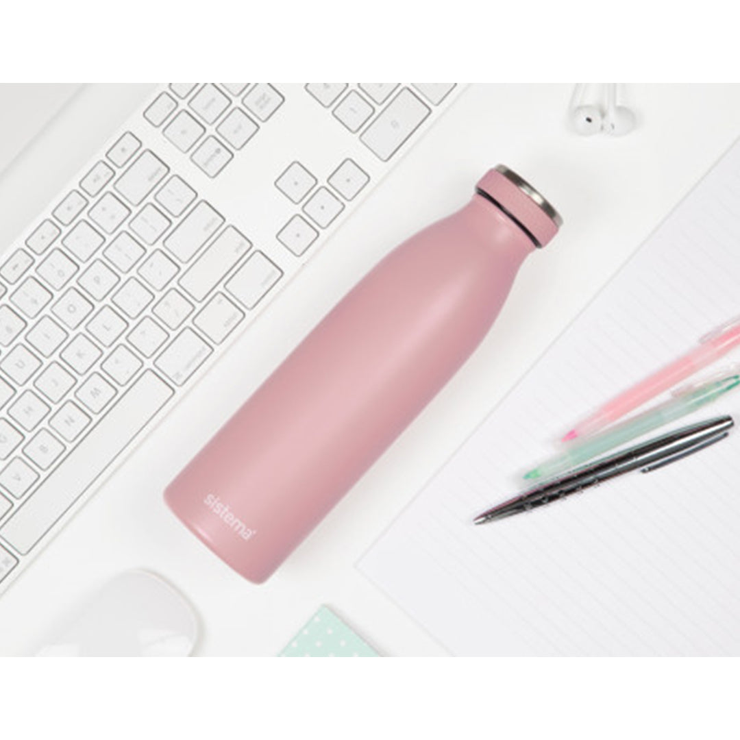 Double Wall Pink Steel Bottle Sistema