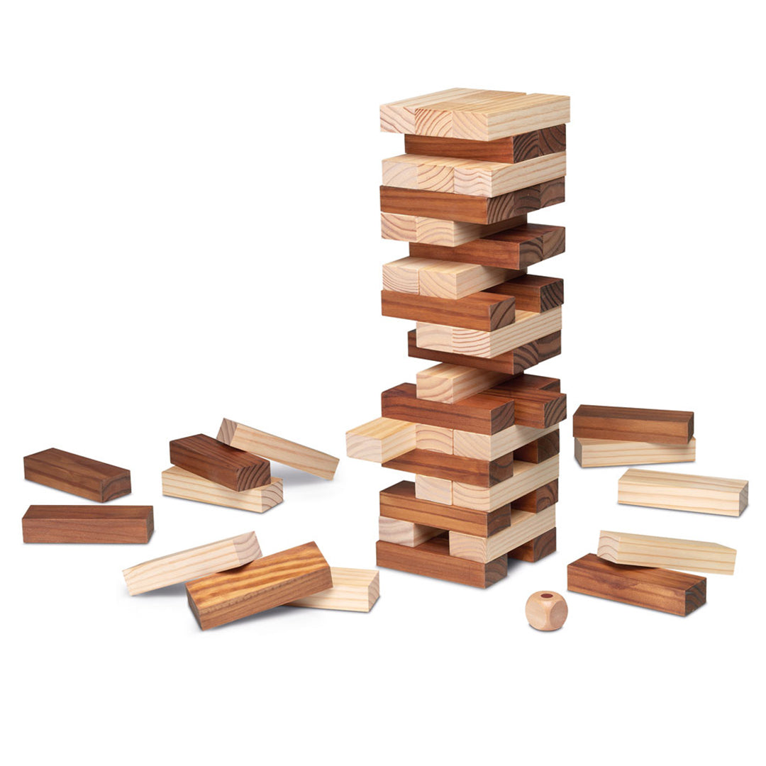Dual Color Wooden Tumble Tower