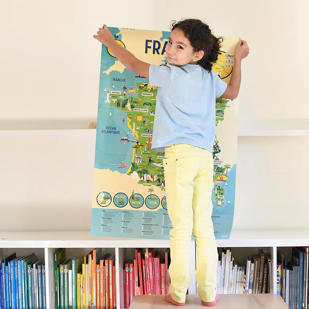 Educational France Geography Sticker Poster Poppik