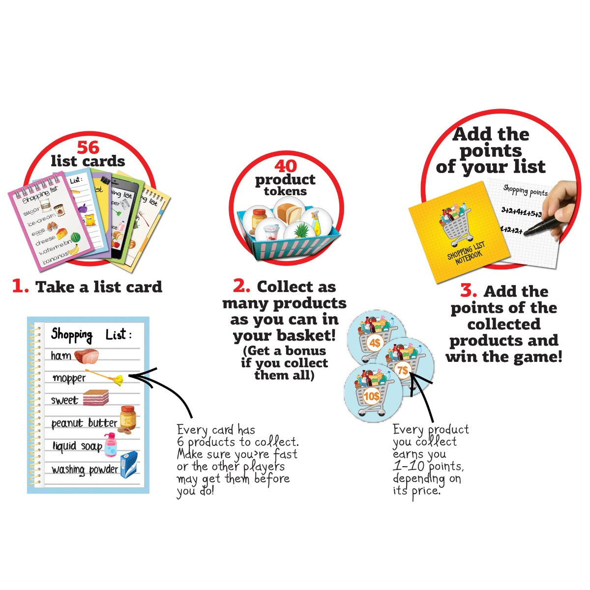 Educational Shopping List Game Set