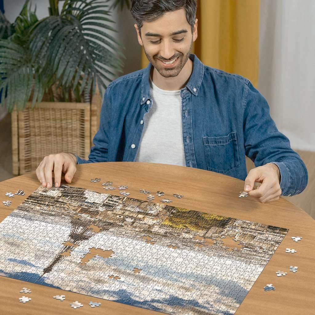 Eiffel Tower Sunset Puzzle Scene