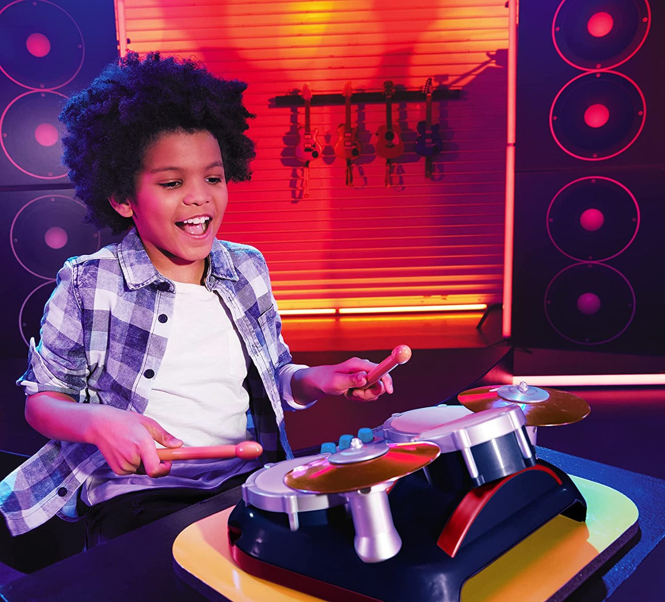 Electric Guitar Drums Keyboard Set