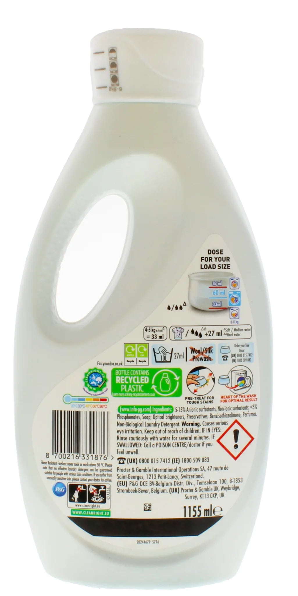 Fairy Non Bio Laundry Liquid 1155ML Fairy Yallatoys