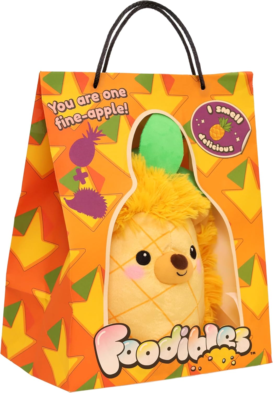 Foodibles Pineapple Hedgehog Large Scented Soft Cuddly Plush Toy Foodibles Yallatoys