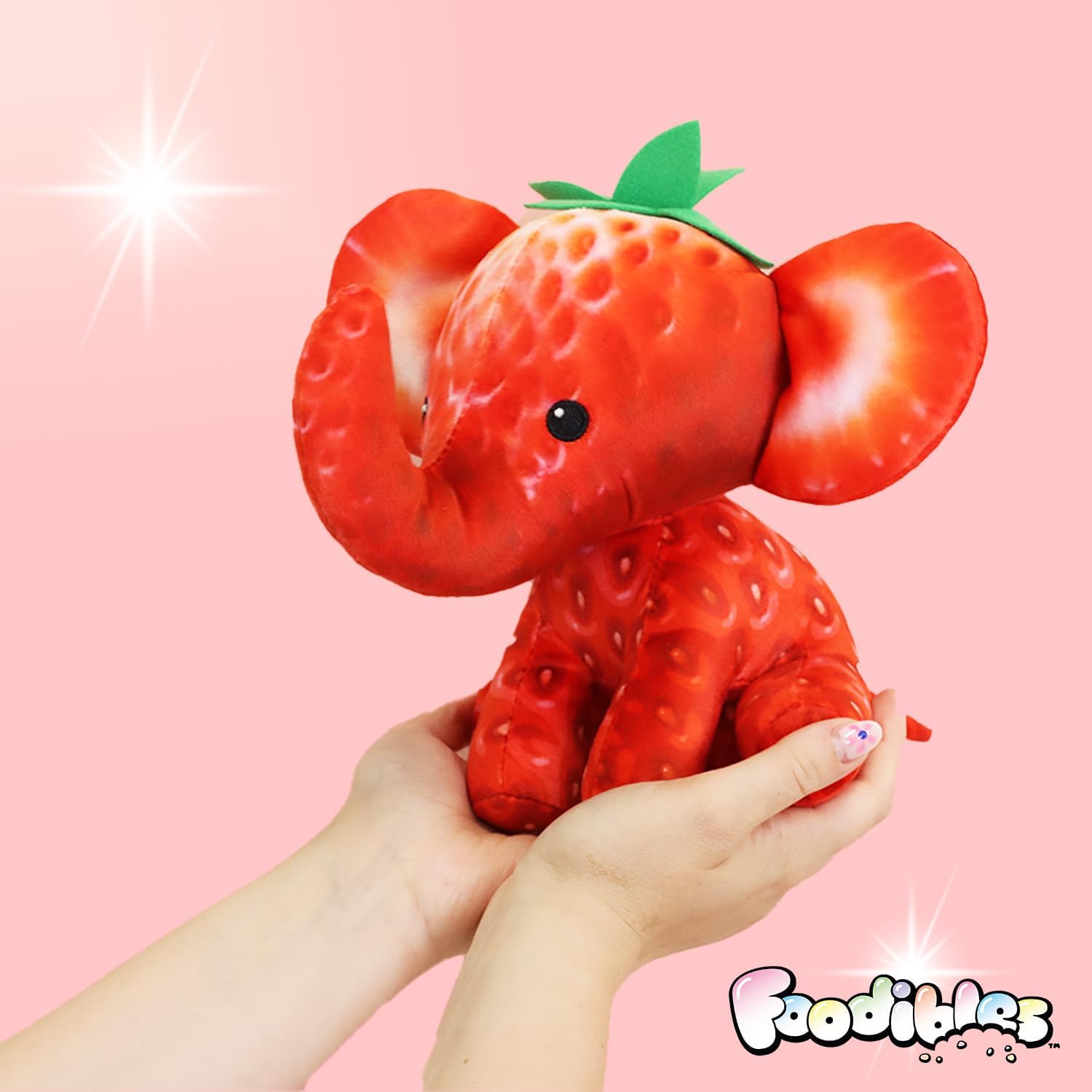 Foodibles Strawberry Elephant Large Scented Soft Cuddly Plush Toy Foodibles Yallatoys