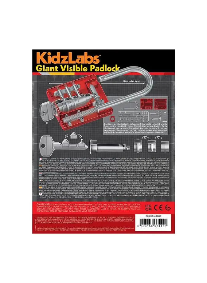 4M KidzLabs Giant Visible Padlock Kit 4M Yallatoys