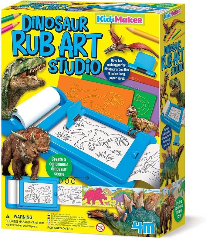 4M KidzMaker Dinosaur Rub Art Studio 4M Yallatoys