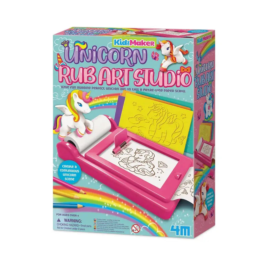 4M KidzMaker Unicorn Rub Art Studio Craft Kit 4M Yallatoys