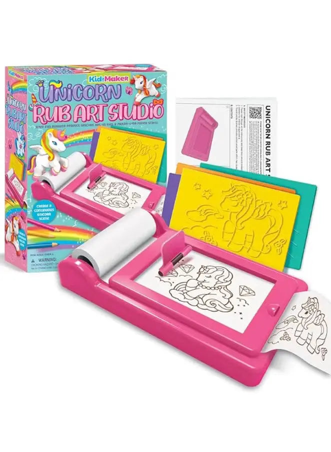 4M KidzMaker Unicorn Rub Art Studio Craft Kit 4M Yallatoys