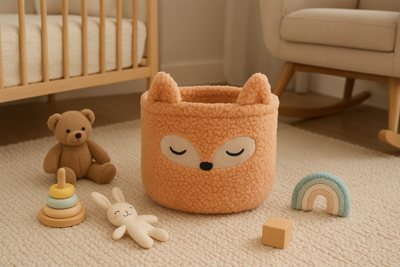 Fox Themed Sherpa Storage Bag