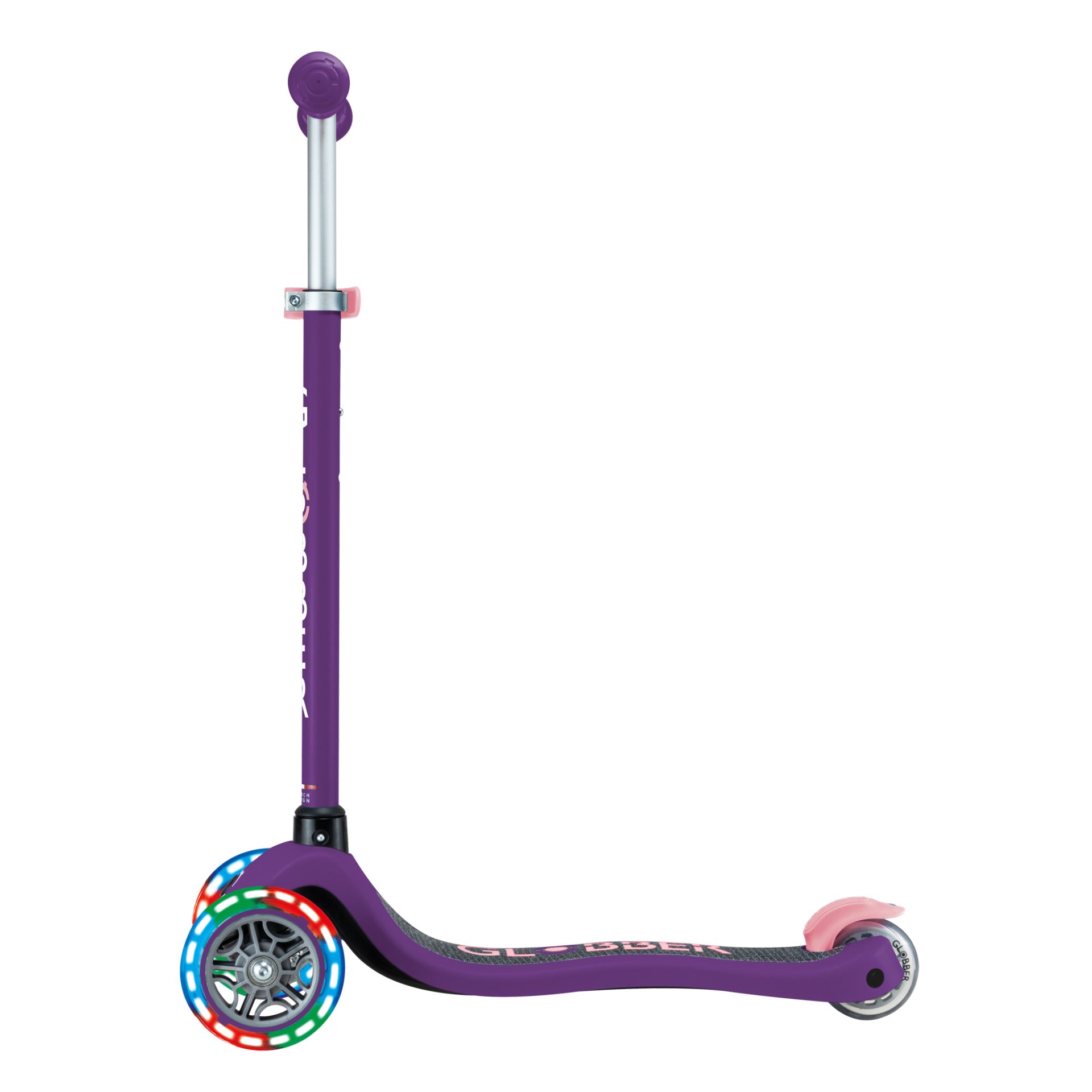 Globber Primo Lights Scooter - Purple and Pastel Pink