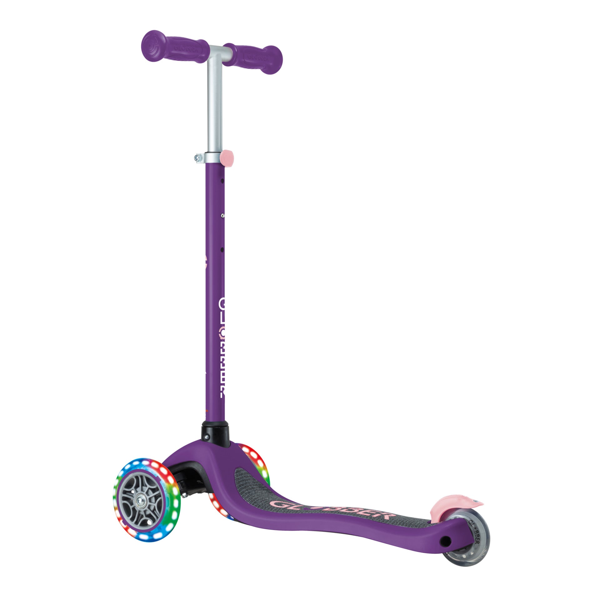 Globber Primo Lights Scooter - Purple and Pastel Pink
