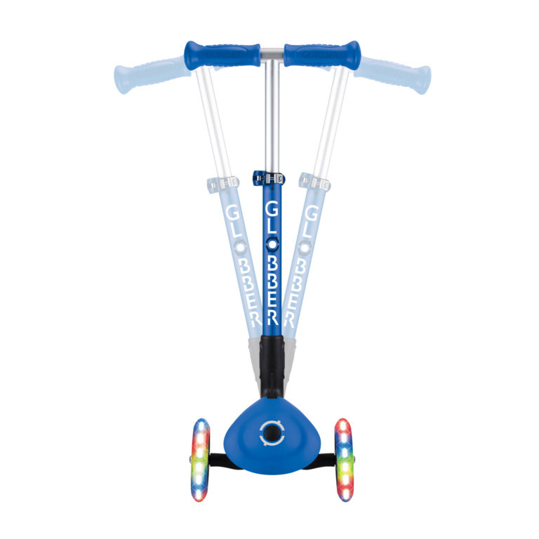 Globber Junior Foldable Lights Scooter - Navy Blue