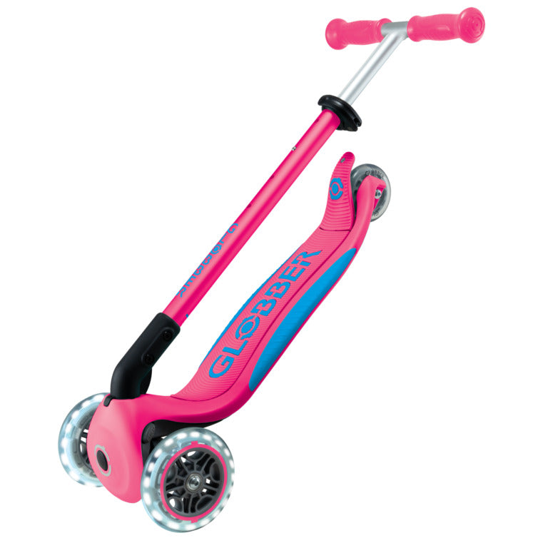 Globber Elite Lights Scooter - Fuchsia