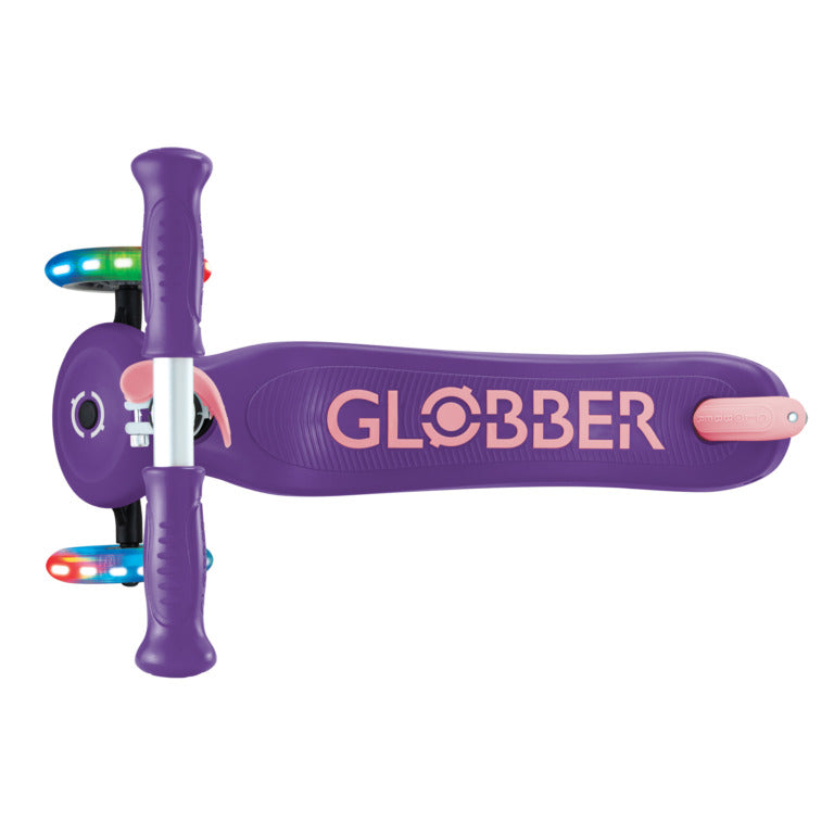 Globber Primo Plus Lights Scooter - Purple and Pastel Pink